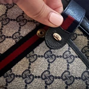 Auth vintage navy GG crossbody
